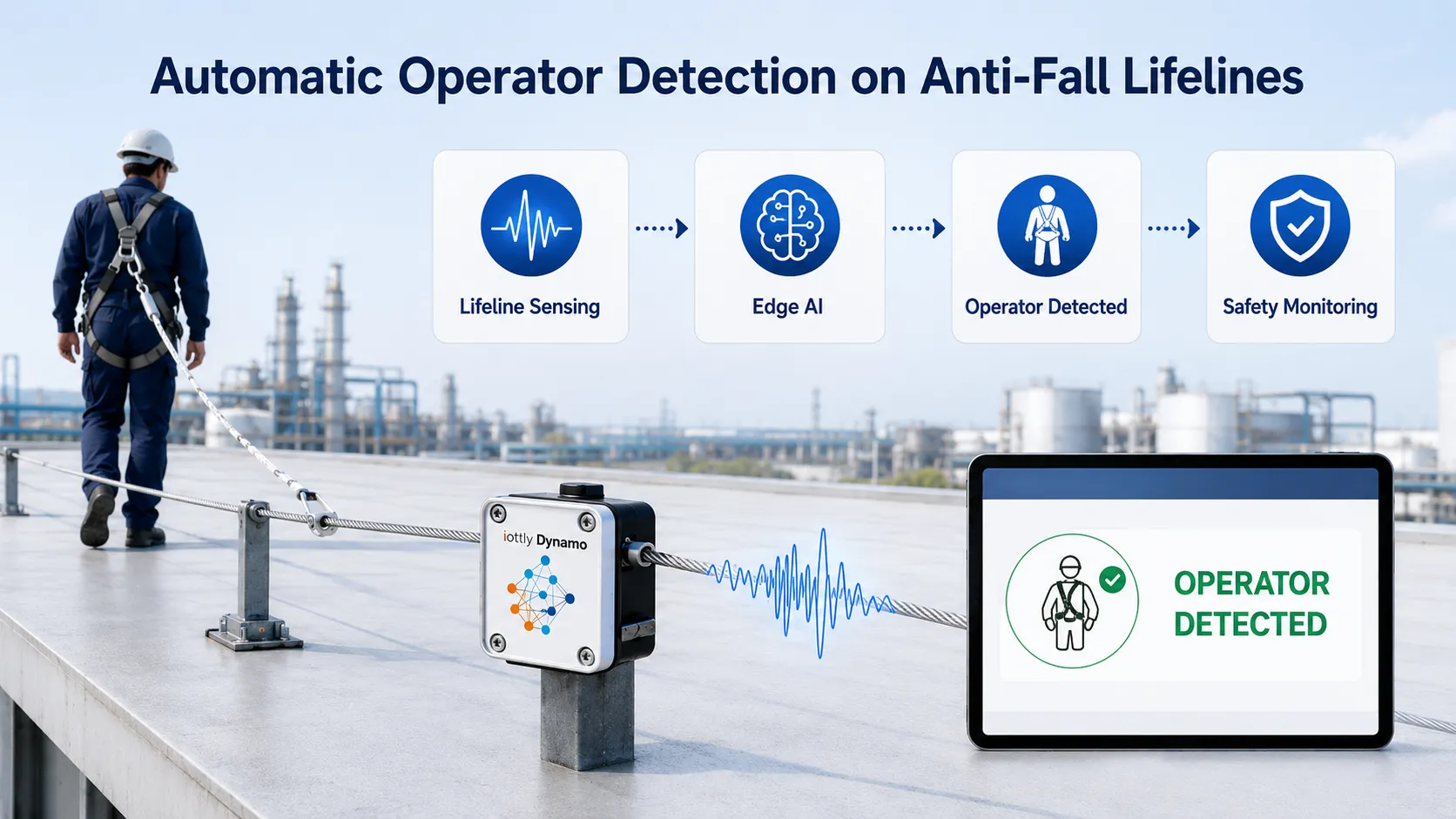 Health and safety lifeline worker detection using vibration analysis